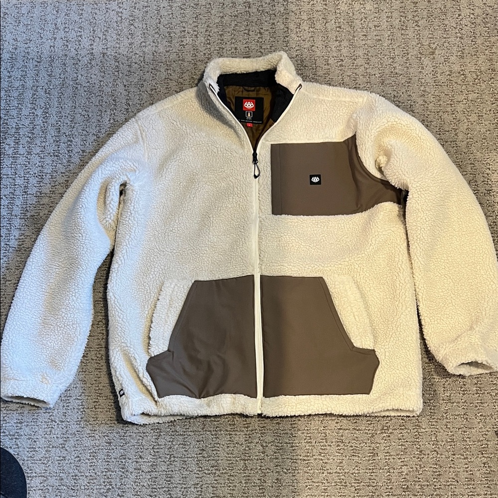 686 Cream and Brown Sherpa Jacket